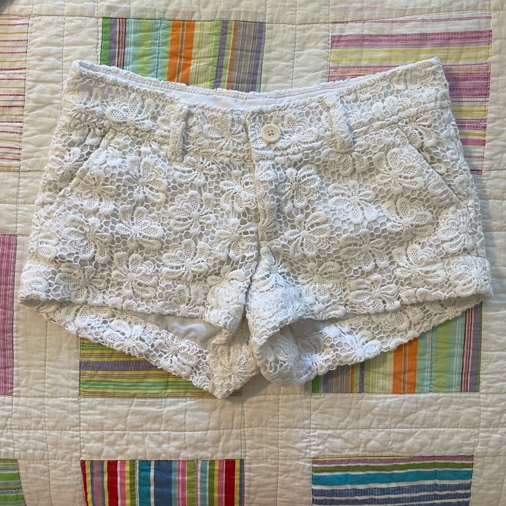 While Floral Lace Lilly Pulitzer Shorts